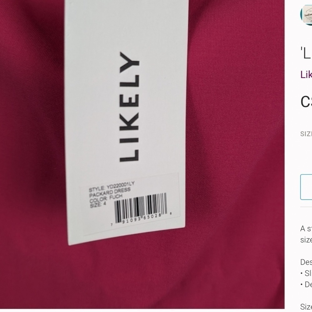 'Likely' Packard Dress Nwt Size 2 and 0 - Picture 5 of 7
